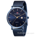 2019 KH Classique Montre Homme Calendrier Mince Montre Étanche Quartz Étudiant Secouant Cadeau Montre-Bracelet 1004